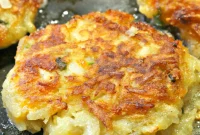 Golden Cheesy Potato Fritters
