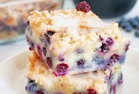 Blueberry Muffin Crumble Cake with Vanilla Drizzle