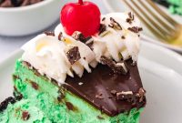 Emerald Mint Cheesecake with Rich Chocolate Ganache