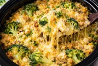 Slow Cooker Cheesy Chicken Stuffing Casserole