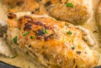 Garlic Butter Chicken Stuffed with Cheesy Mushrooms