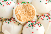 Snow-Kissed White Chocolate PB Truffles
