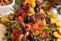 Holiday Antipasto Cheese Spire