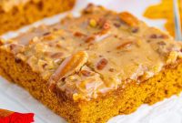 Spiced Pumpkin Cake with Nutty Praline Frosting