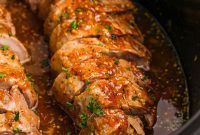 Apricot Glazed Slow Cooker Pork Tenderloin