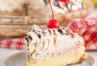 Decadent No Bake Banana Split Pie