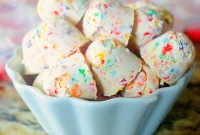 Colorful No-Bake Fruity Pebbles Cheesecake Gems