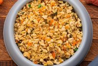 Wholesome Turkey and Rice Dog Supper with Fresh Veggies