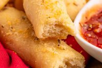 2-Ingredient Buttery Garlic Parmesan Breadsticks