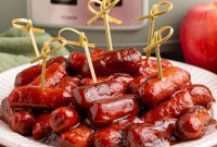 Sweet and Tangy Crockpot Apple Butter Smokies