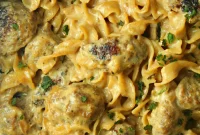 Velvety French Onion Sausage Pasta