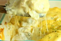 Creamy Garlic Chicken Stuffed Pasta Bake