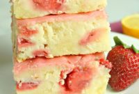 Bright Strawberry Lemon Blondies