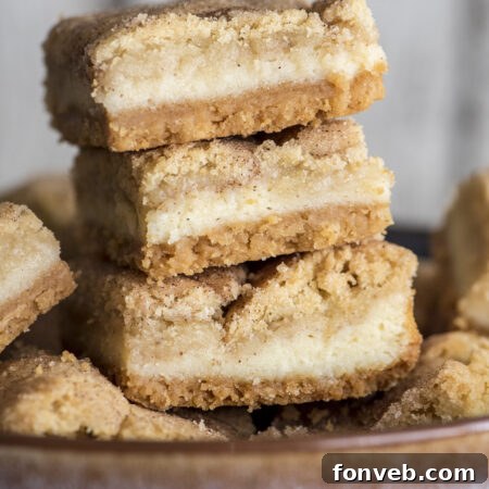 Snickerdoodle Cheesecake Bar close-up