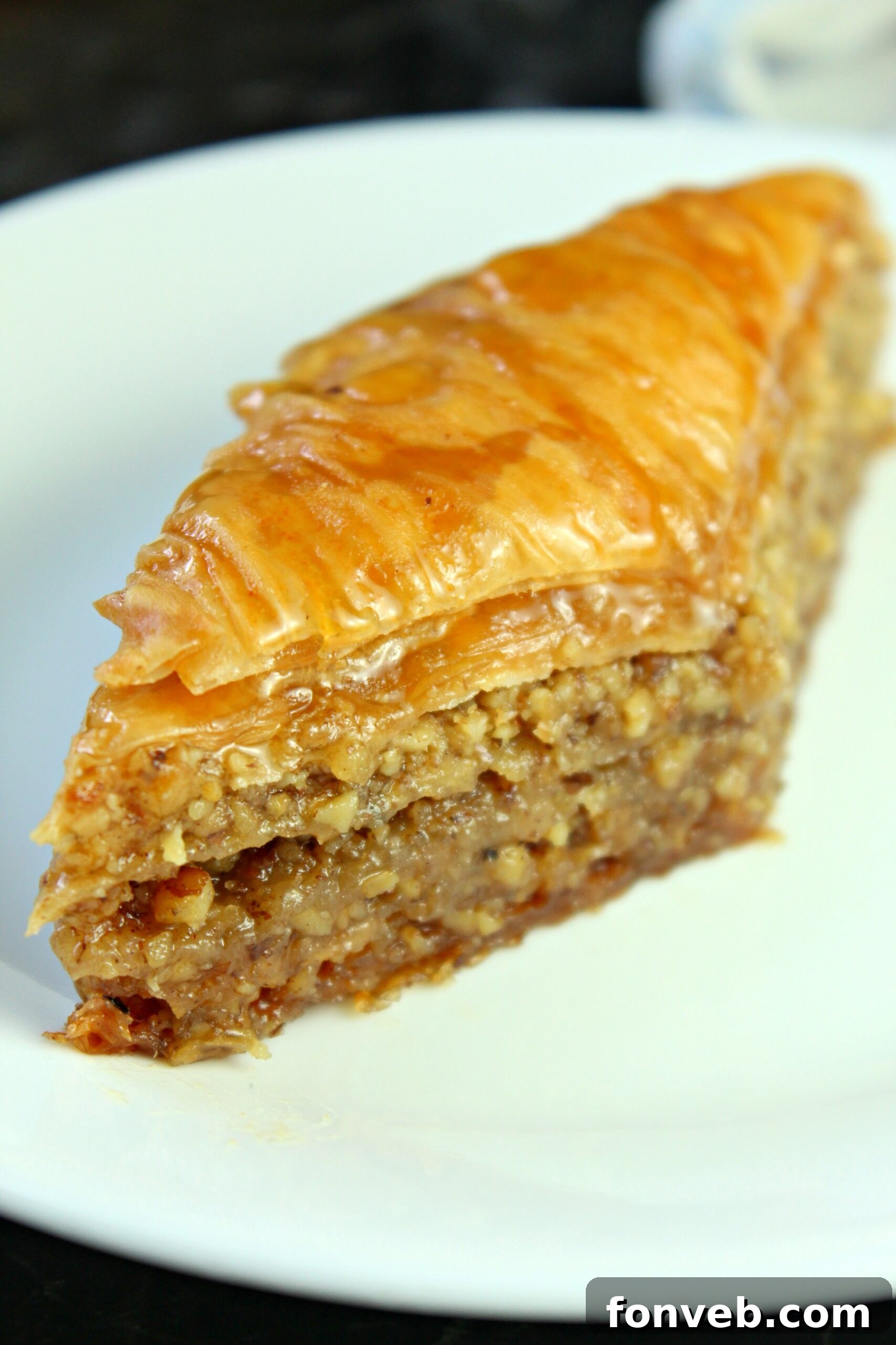 Grandma's Baklava 5 Baklava piece on a white plate