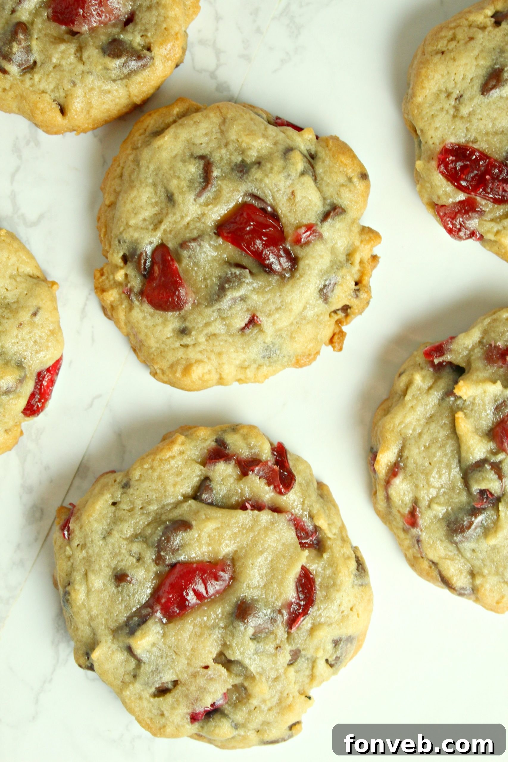 Plate of Cherry Garcia Cookies ready to be served during the holidays