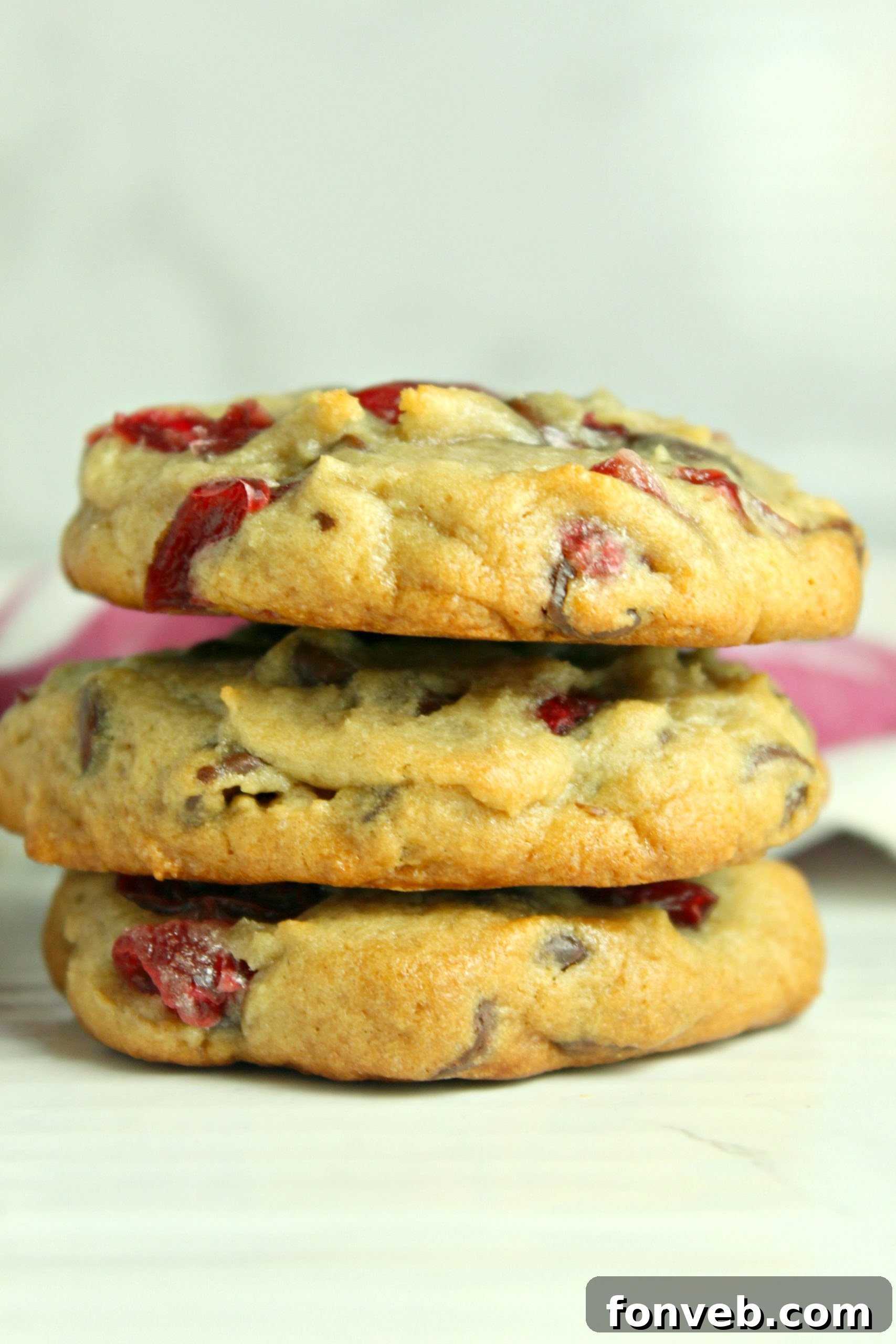 Cherry Garcia Cookies cooling on a wire rack