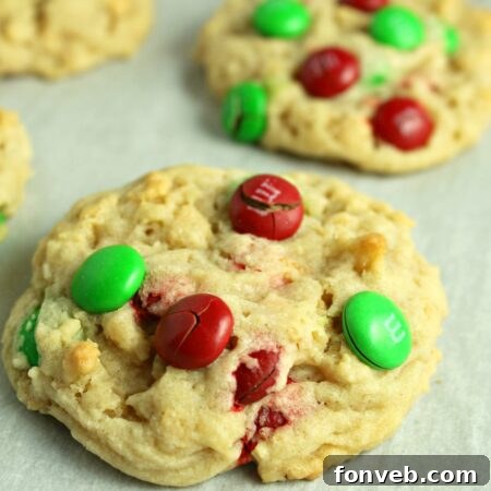 Rice Krispie M&M Christmas Cookies