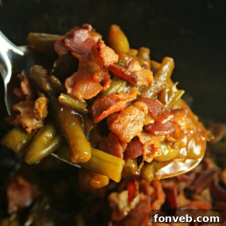 Slow Cooker Smothered Barbecue Green Beans recipe image