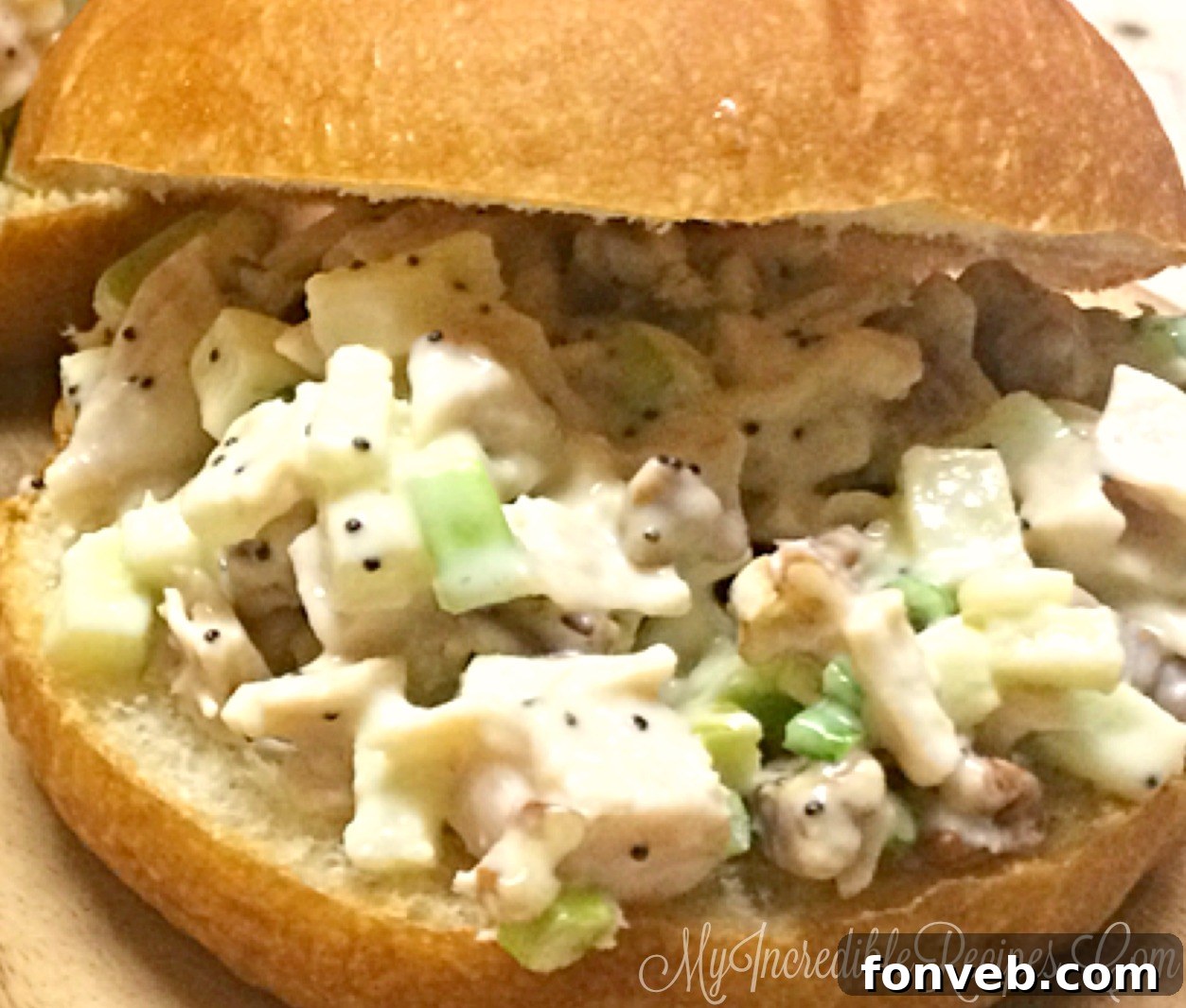 Close-up of Waldorf Chicken Salad