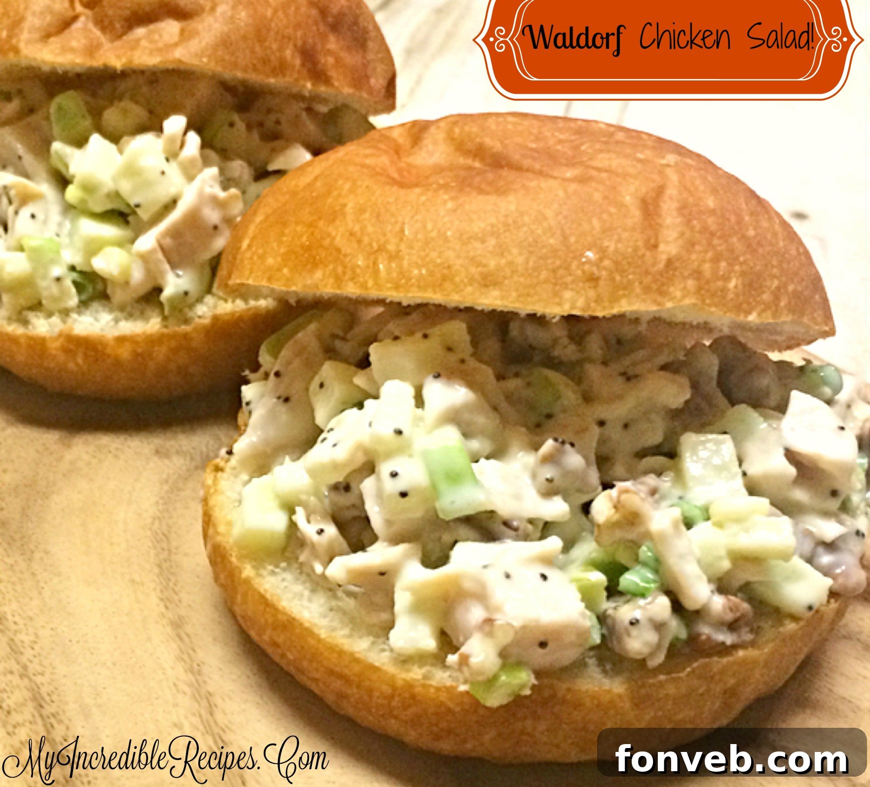 A plate of Waldorf Chicken Salad