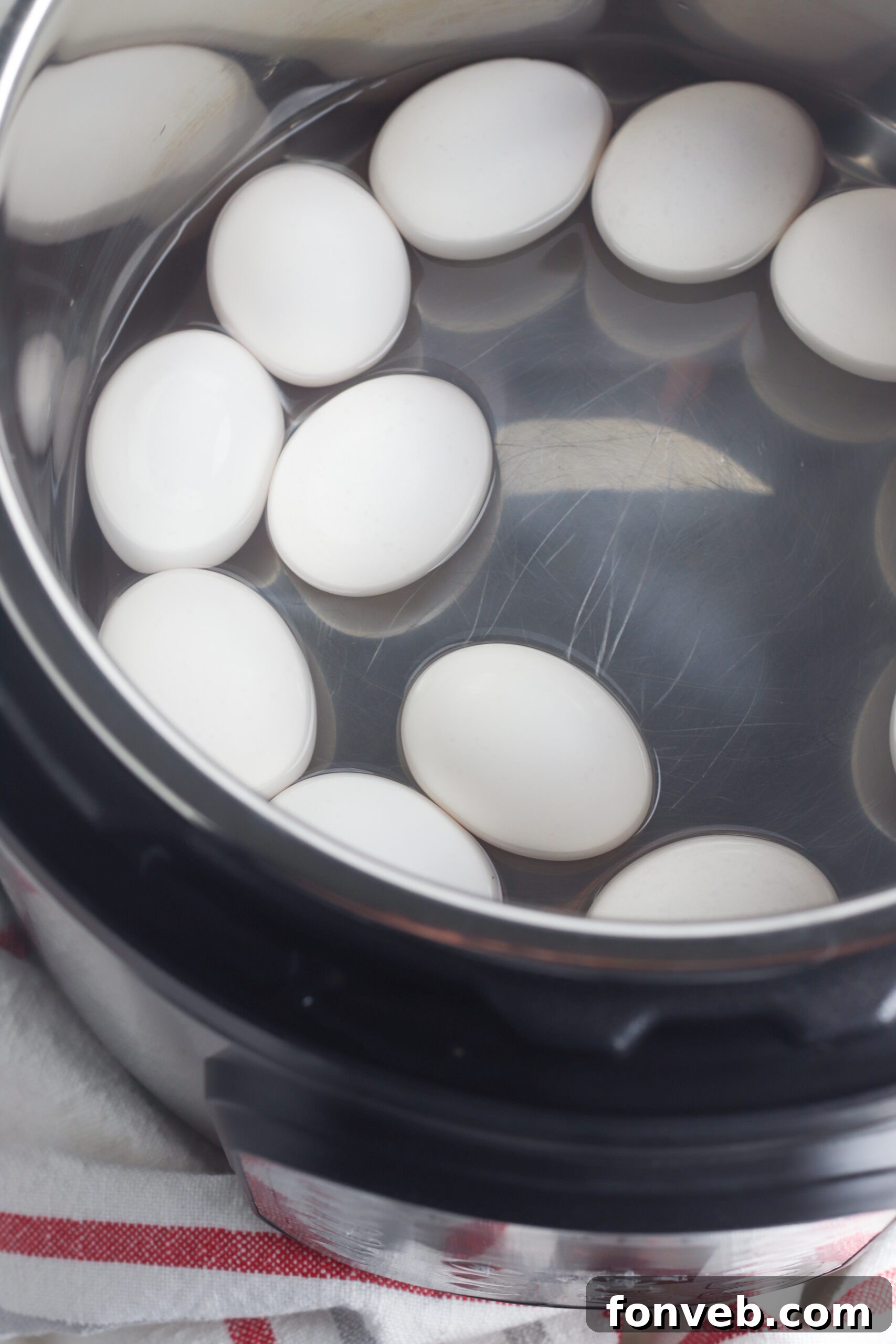 Foolproof Instant Pot Hard Boiled Eggs 6 Two halves of a perfectly cooked hard-boiled egg