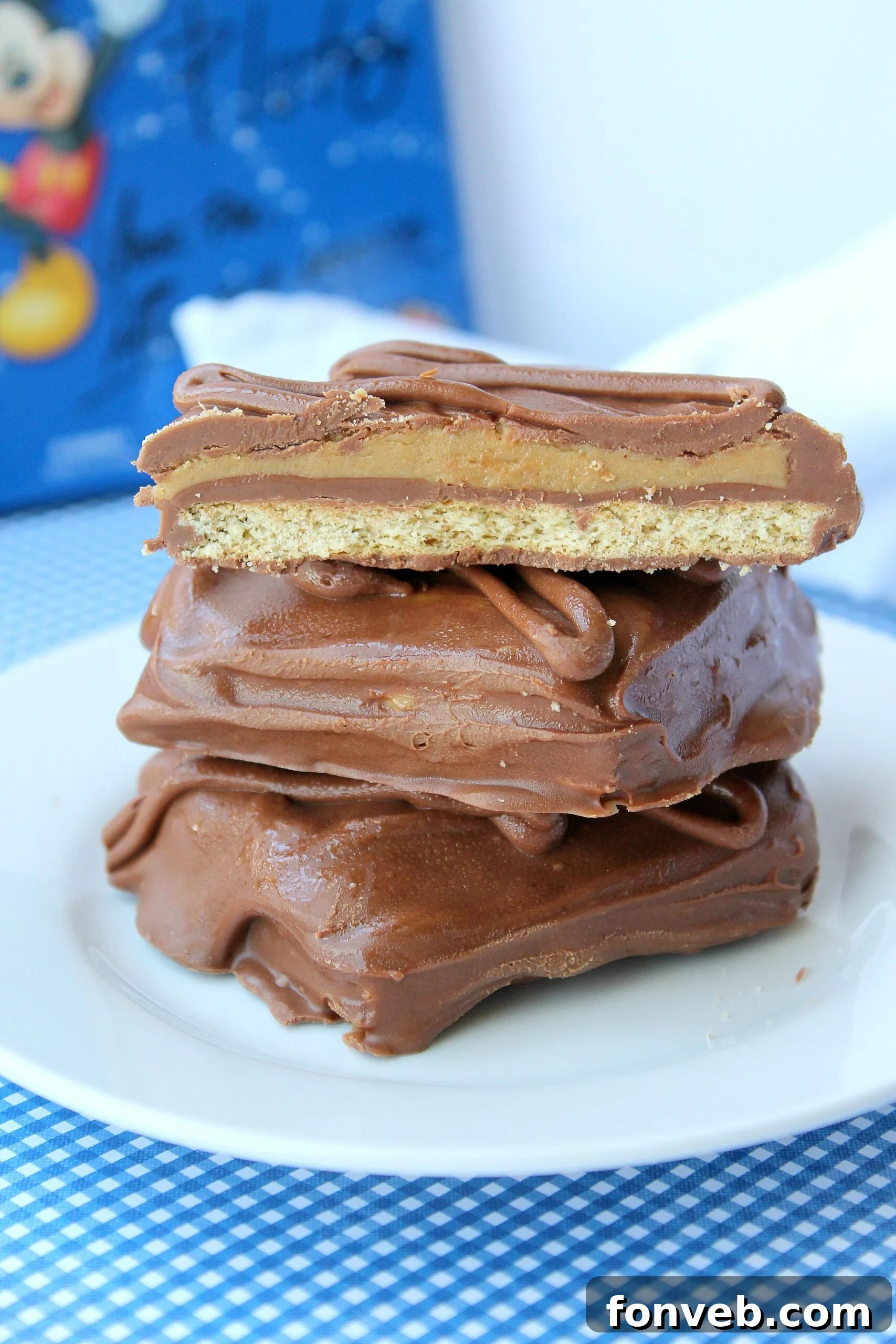 Delicious Disney-style chocolate peanut butter sandwich on a plate, a copycat recipe from Pooh's Corner Bakery