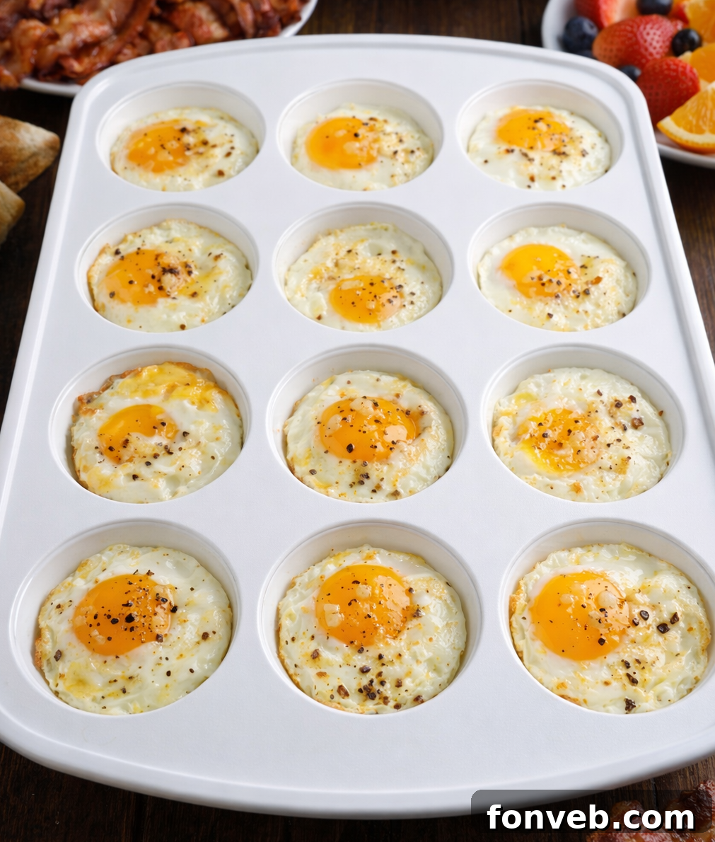 The Perfect Oven Fried Eggs 2 Delicious baked fried eggs in a muffin tin