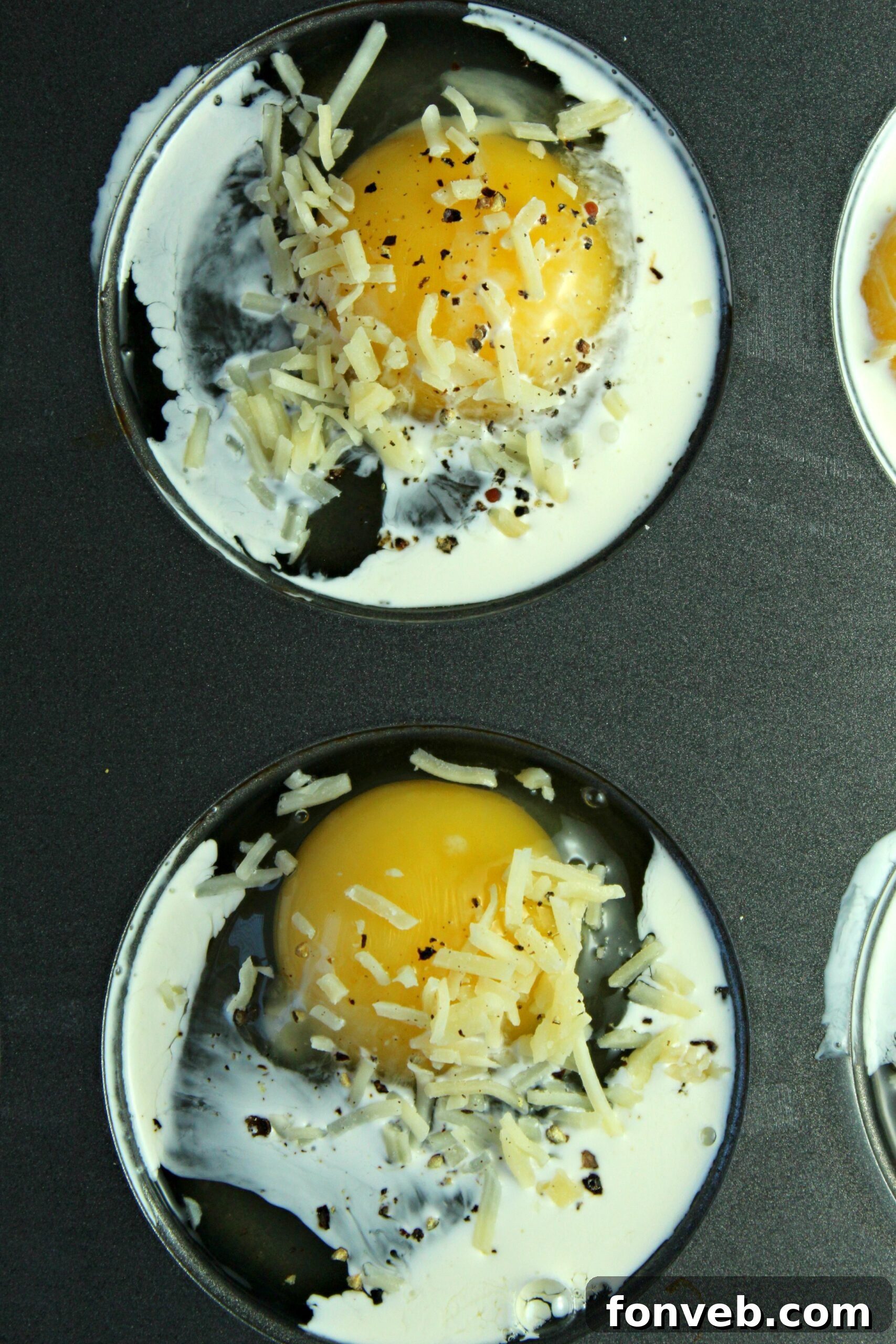 The Perfect Oven Fried Eggs 4 Baked fried eggs ready for serving with garnishes