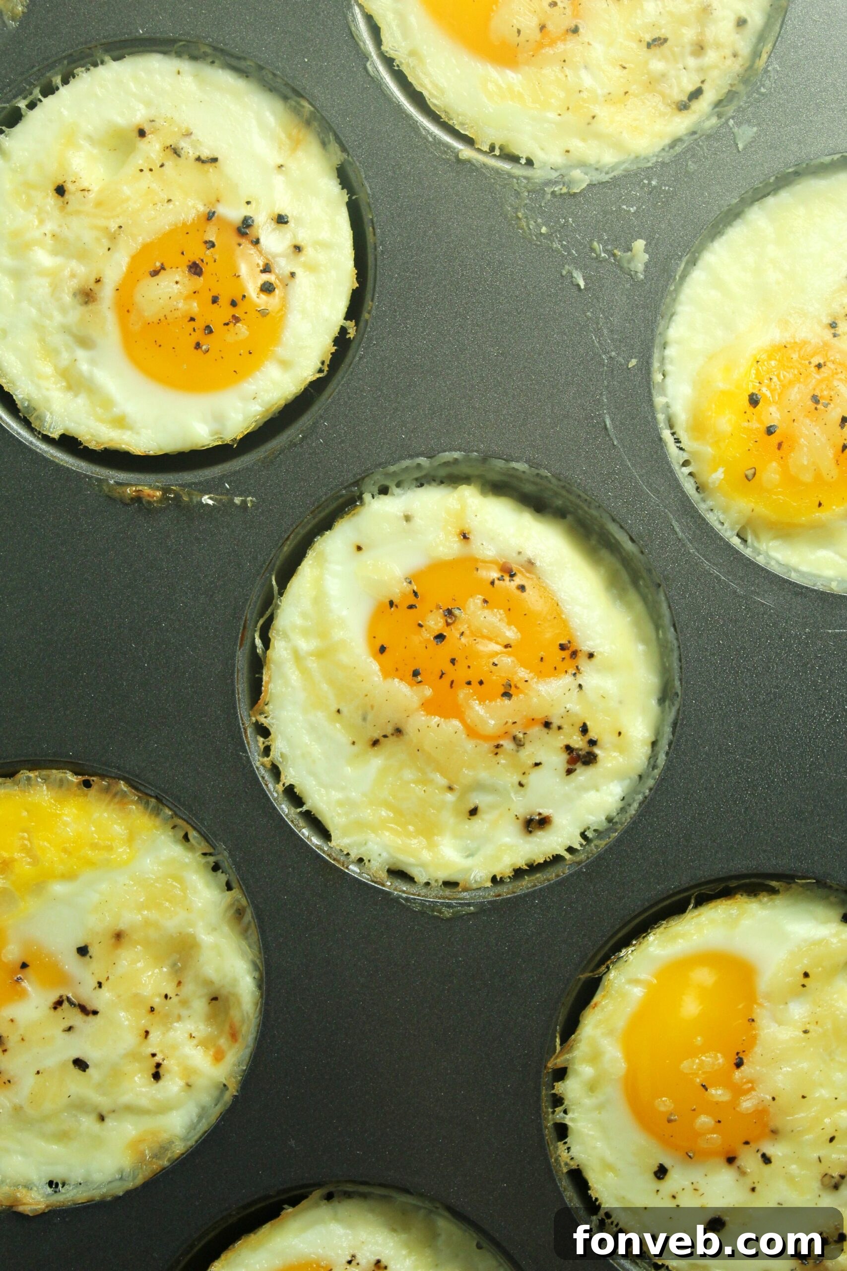 The Perfect Oven Fried Eggs 6 Serving baked fried eggs with a side of toast