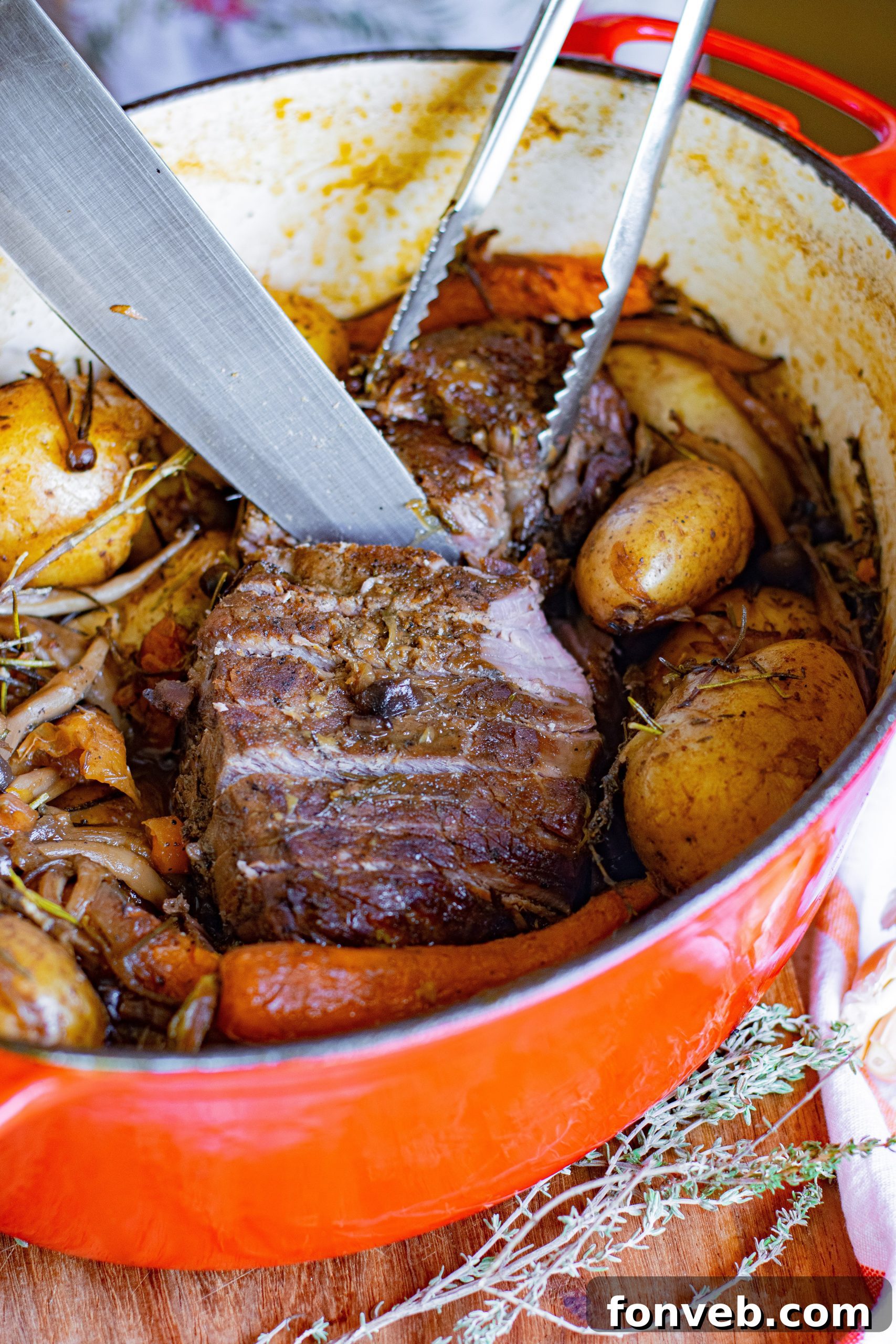 Close-up view of raw chuck roast, ideal for pot roast preparation.