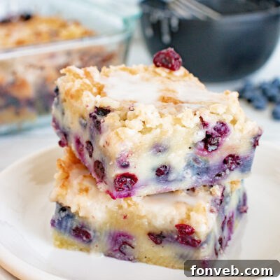 Blueberry Muffin Cake with a Streusel Topping & Vanilla Glaze