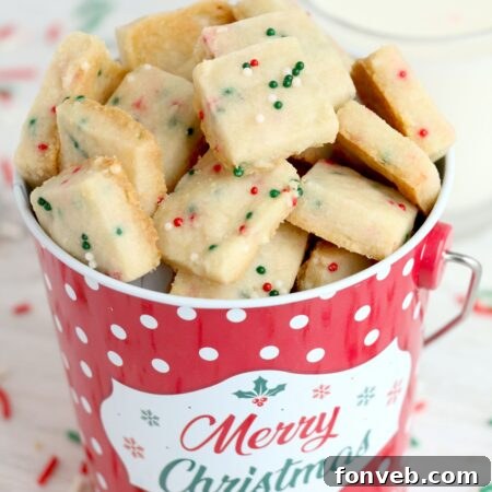 Four Ingredient Festive Shortbread Bites 9 Christmas Shortbread Cookie Bites