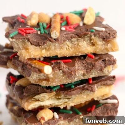 Finished Pretzel Peanut Cracker Toffee, ready to be broken into pieces.