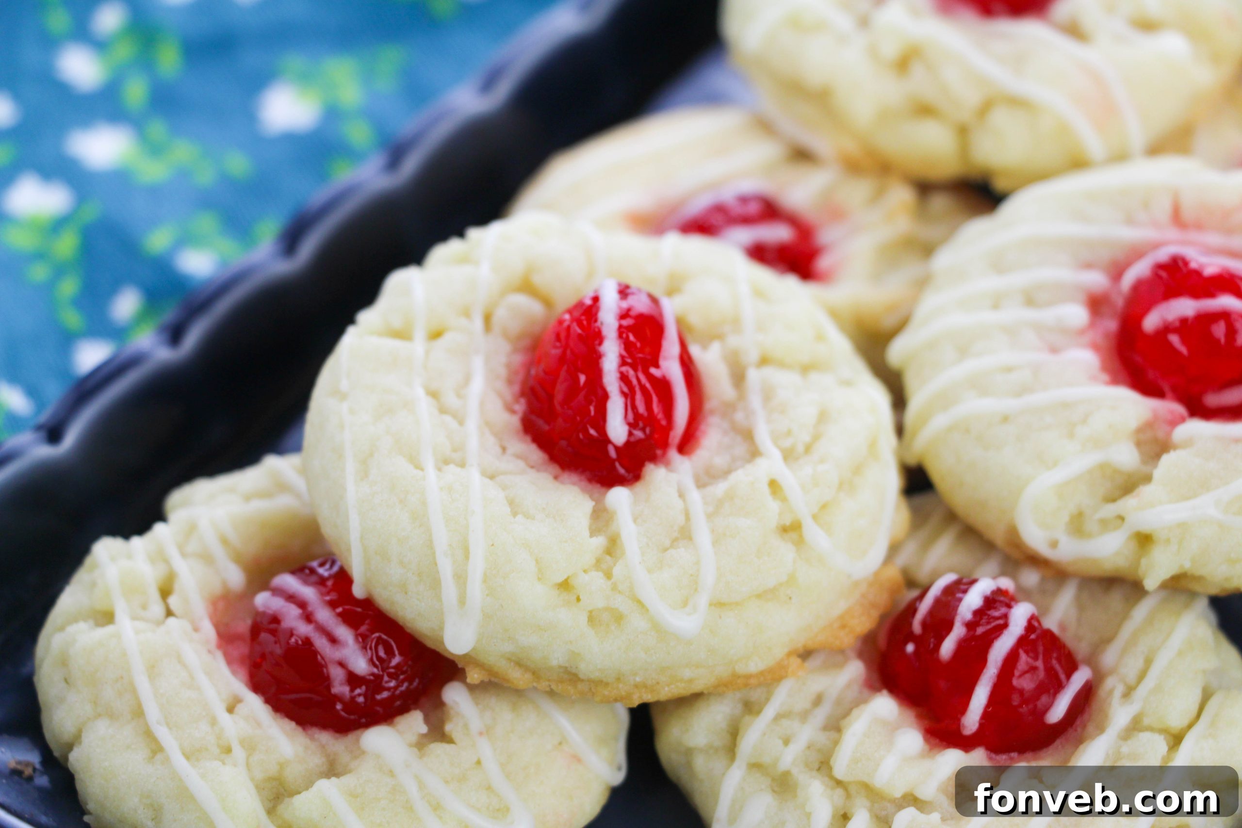 Eggnog Thumbprint Cookies arranged beautifully on a serving platter, ready for holiday guests