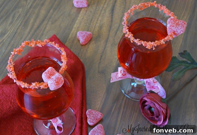 Glasses of Red Hot Love Cocktail, ready to be served