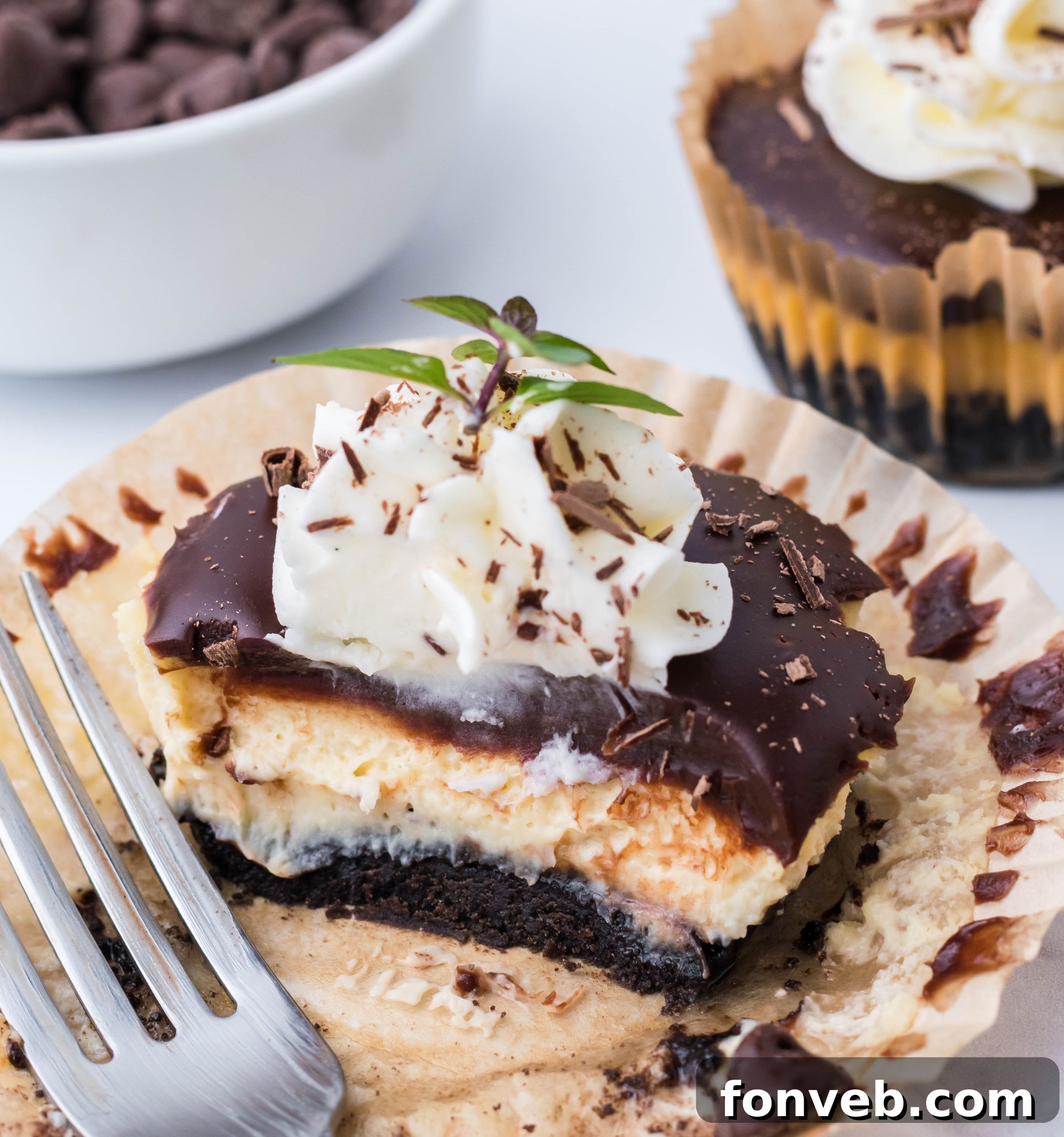 A tray of mini Baileys cheesecakes ready for transport, perfect for parties