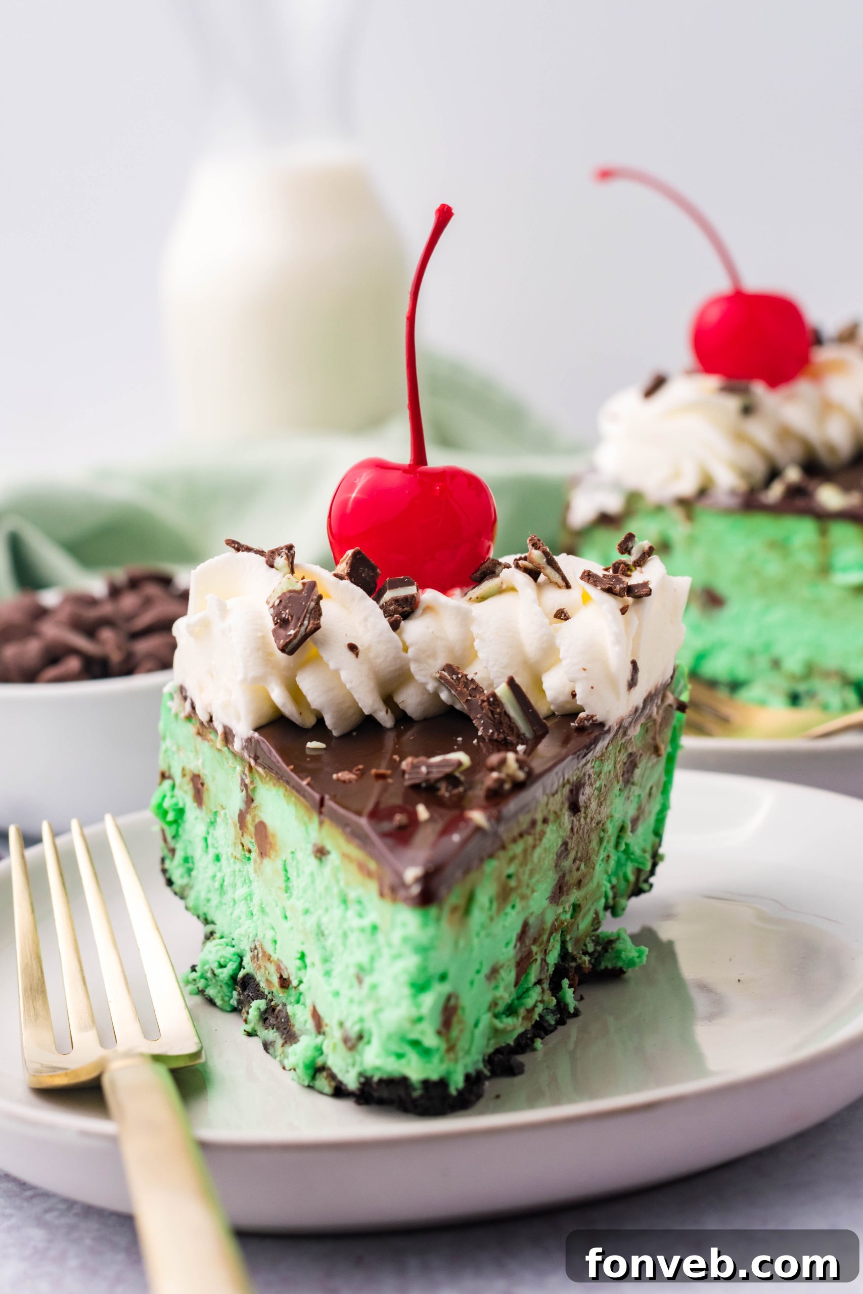 Ingredients for the Grasshopper Cheesecake laid out on a table