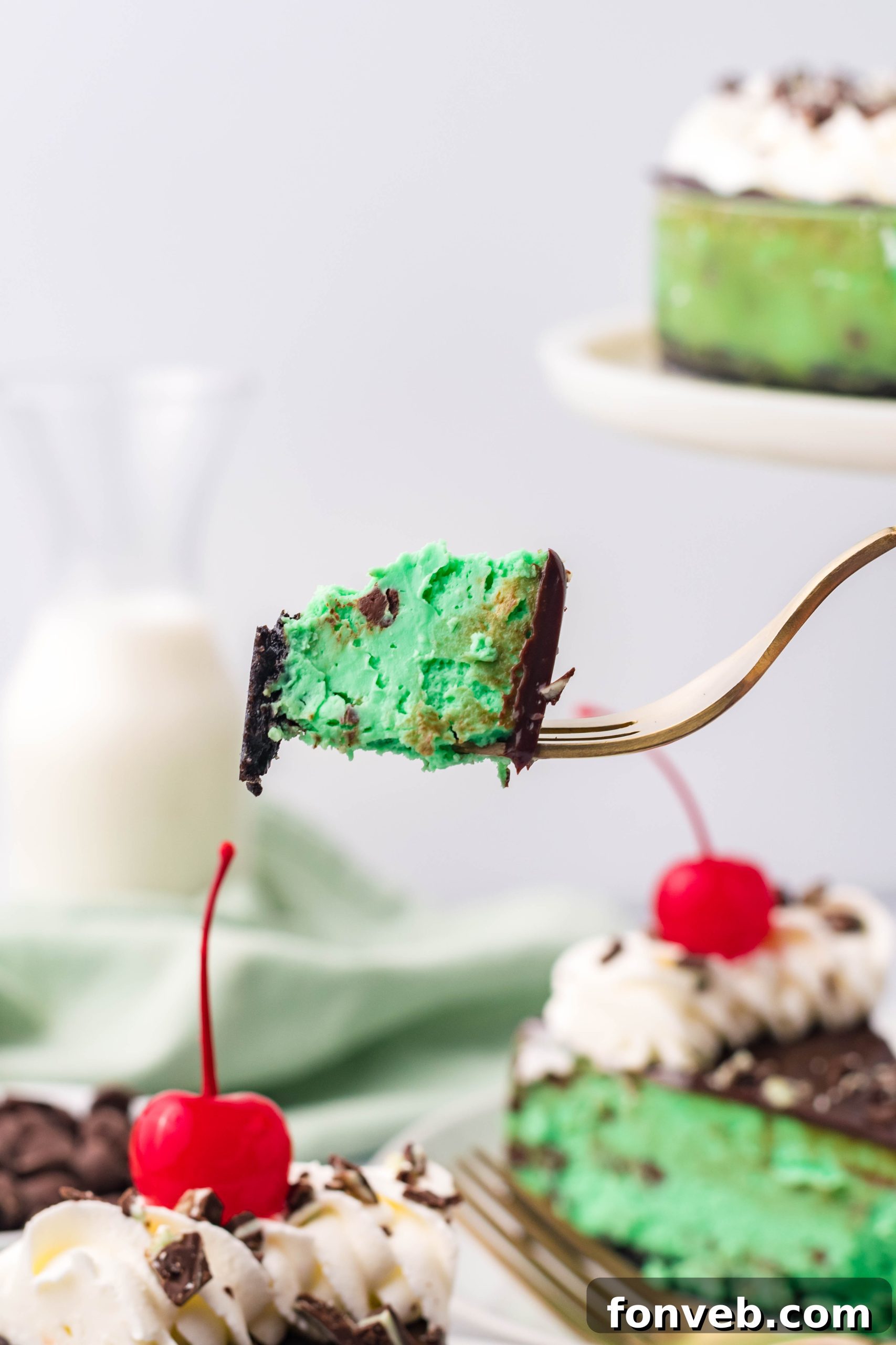 A close-up of the prepared chocolate ganache, ready to be poured