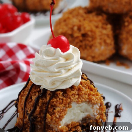 Classic Fried Ice Cream, ready to be served