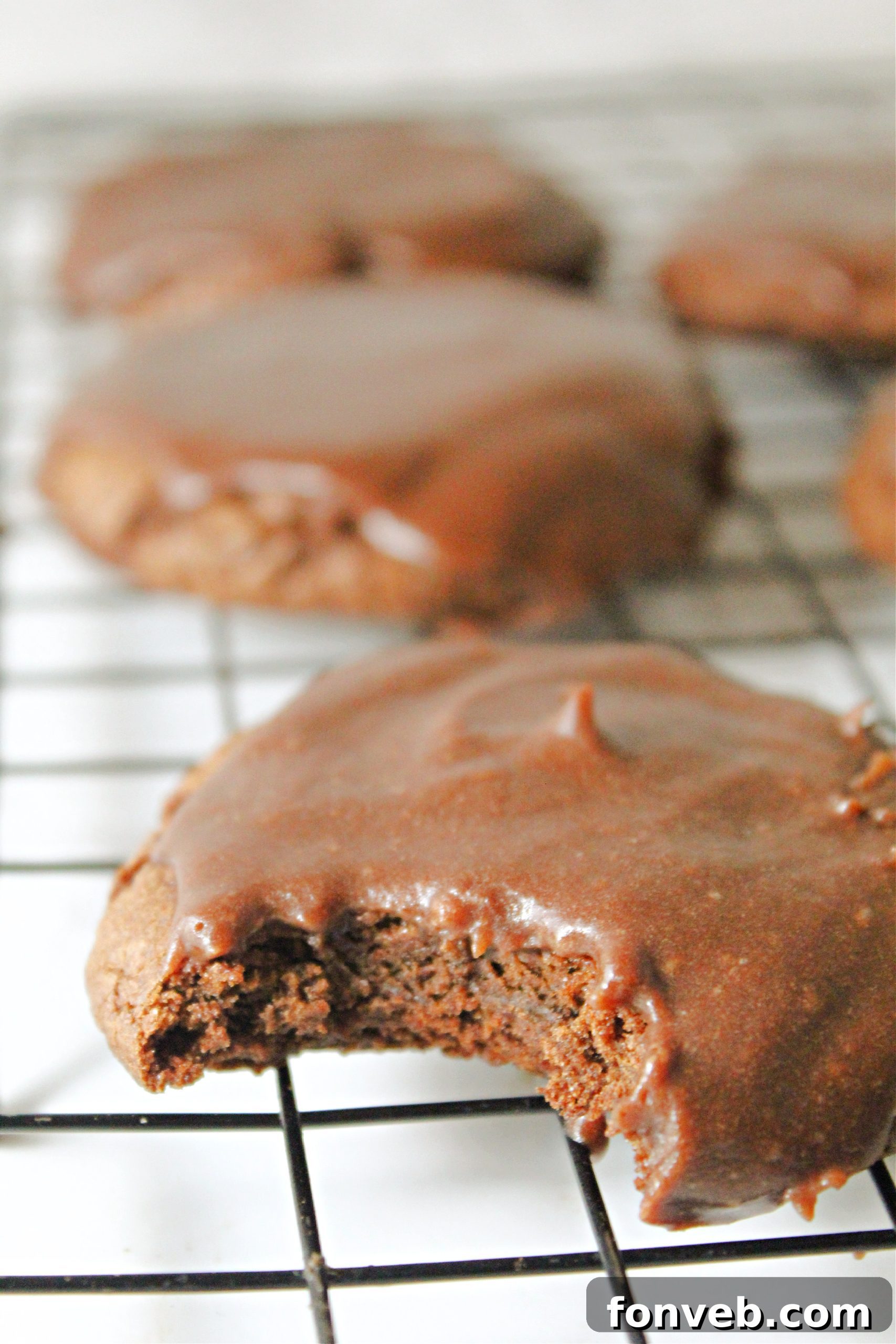 Fudgy Texas Sheet Cake Cookies 7 More Texas Sheet Cake Cookies on a cooling rack