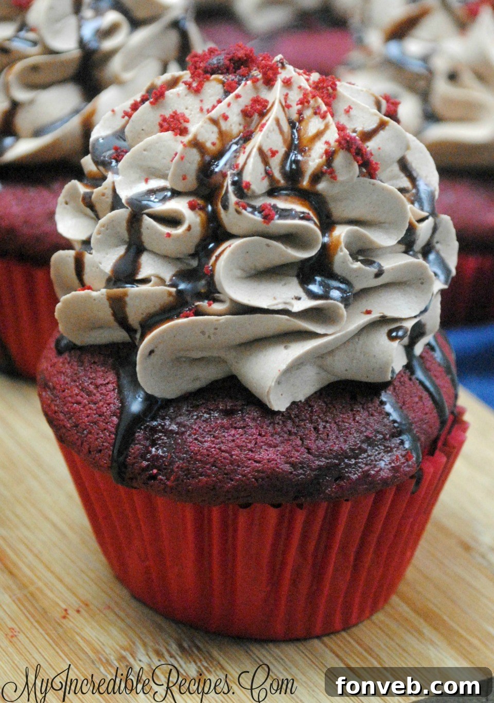 Classic Red Velvet Cupcakes ready to be enjoyed