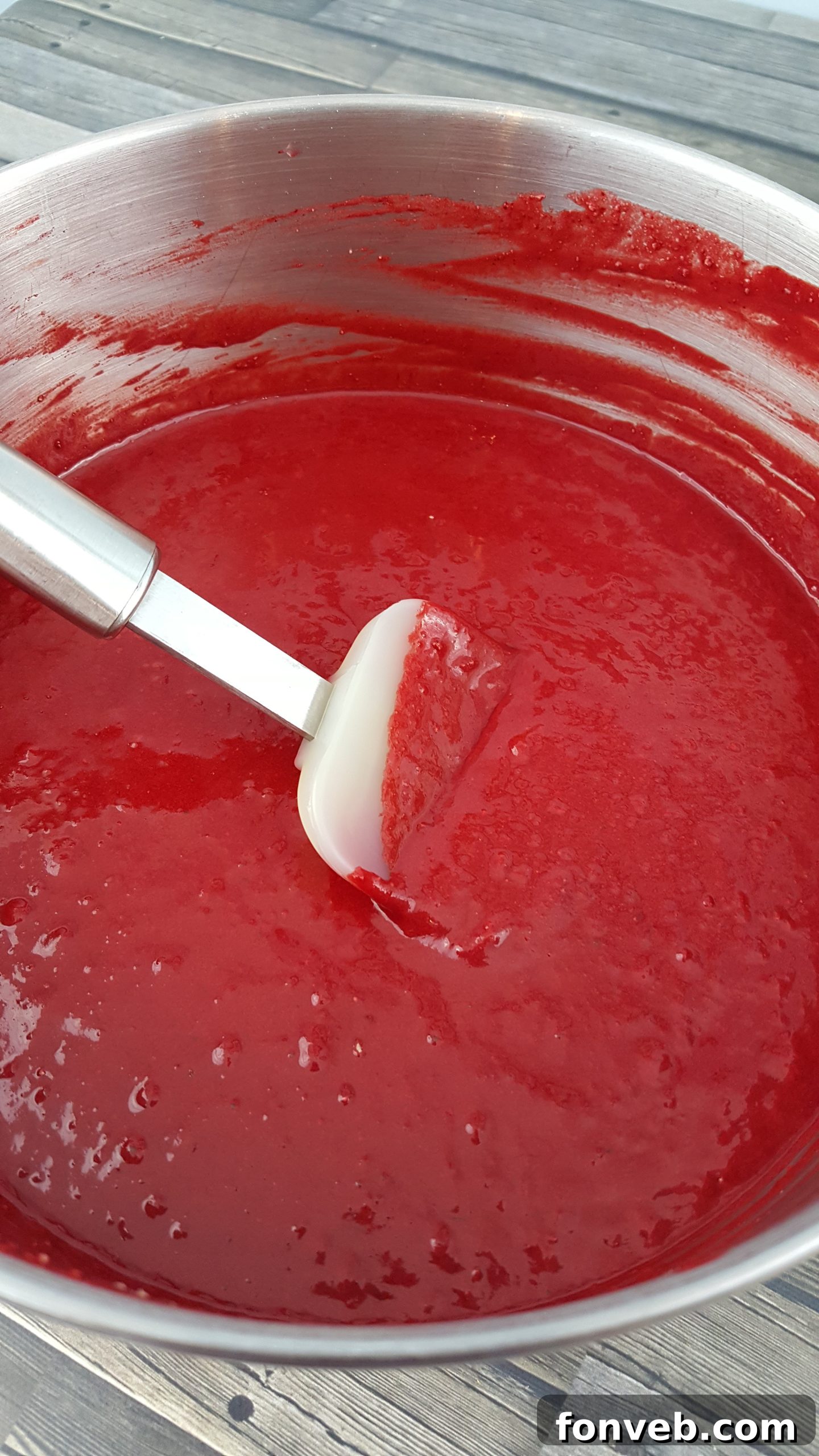 Mixing ingredients for the luscious chocolate cream cheese frosting