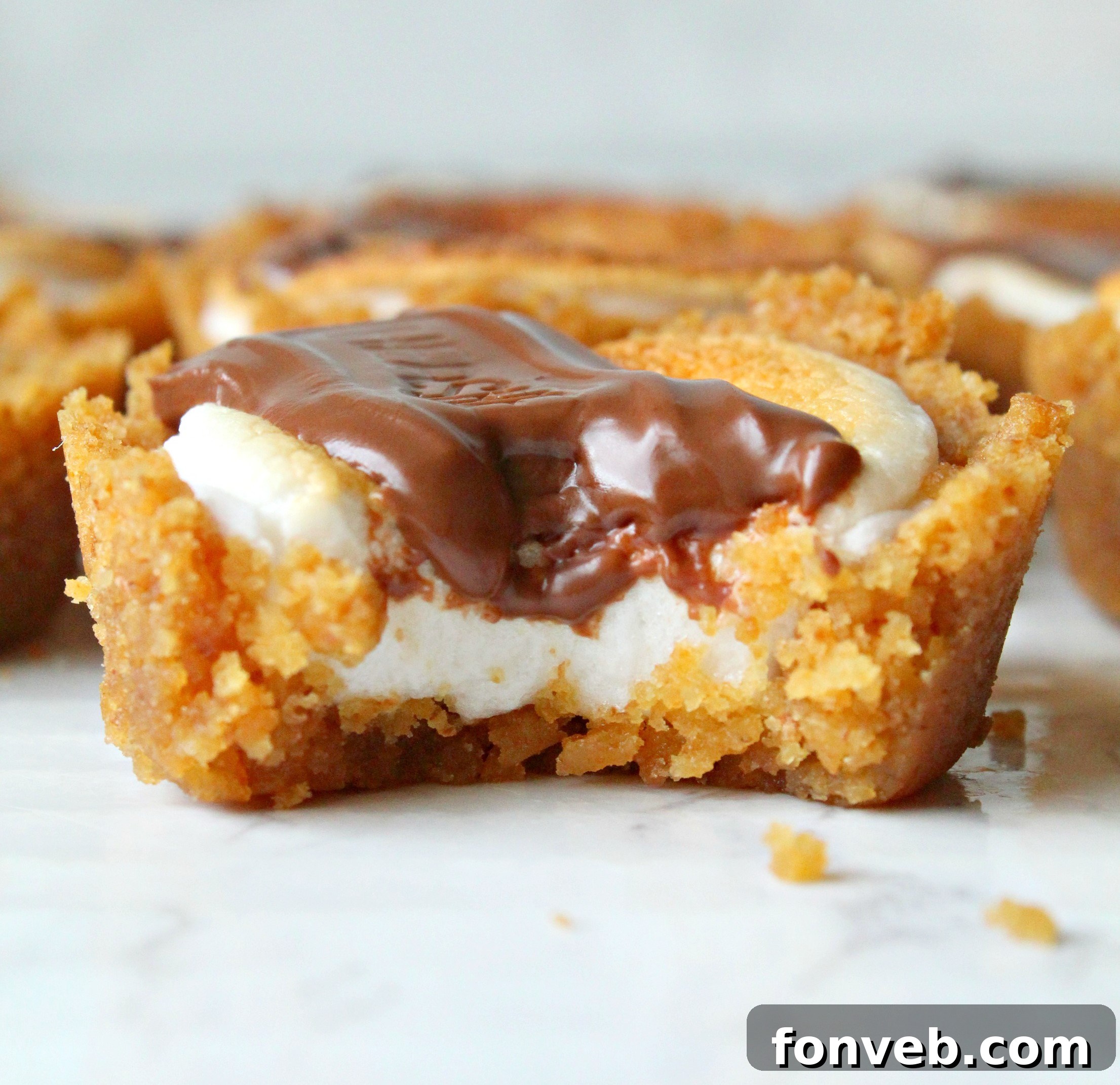 S'mores Cookie Cups stored in an airtight container for freshness.