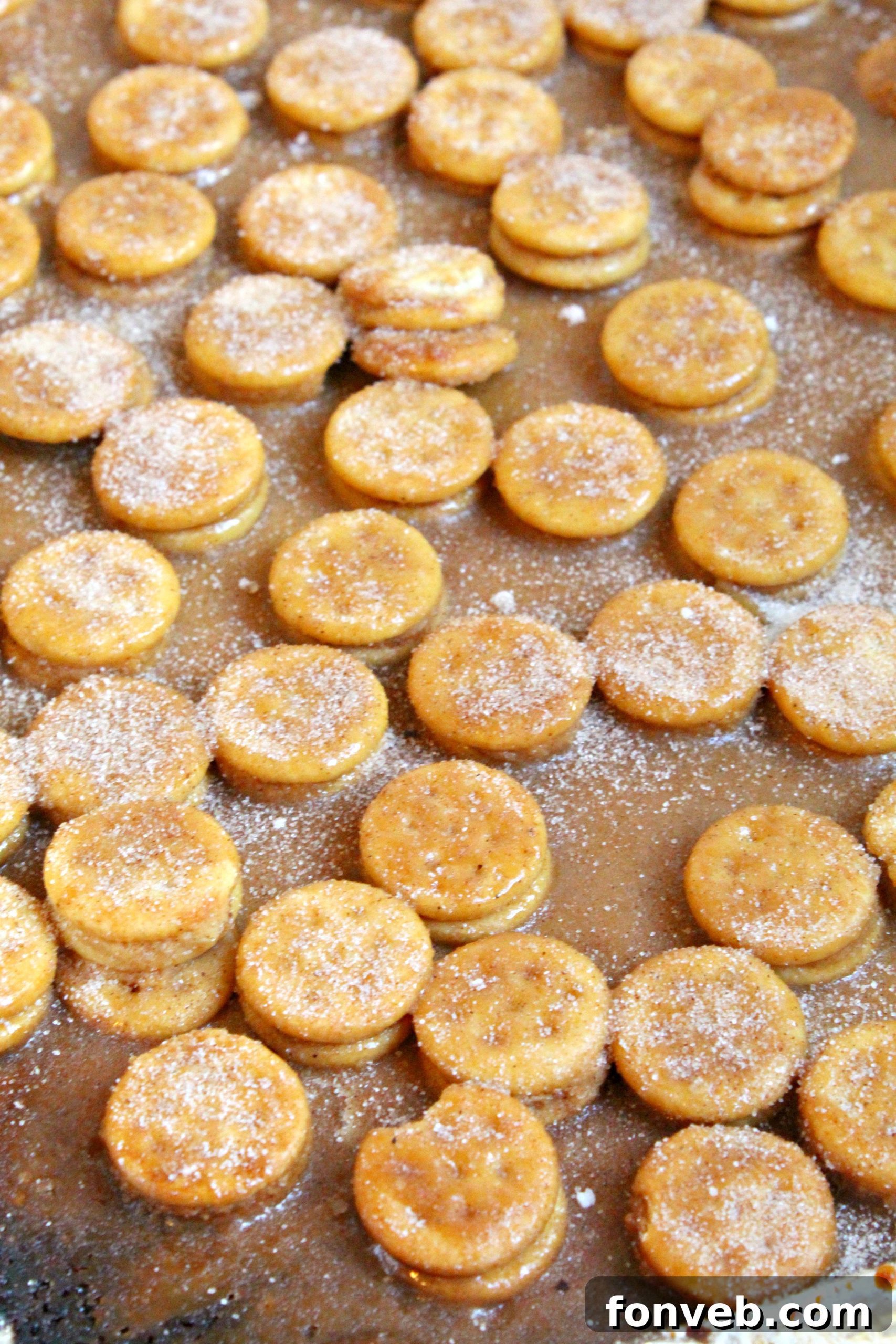 Ingredients for Ritz Churro Bites laid out, including crackers, butter, sugars, and spices.