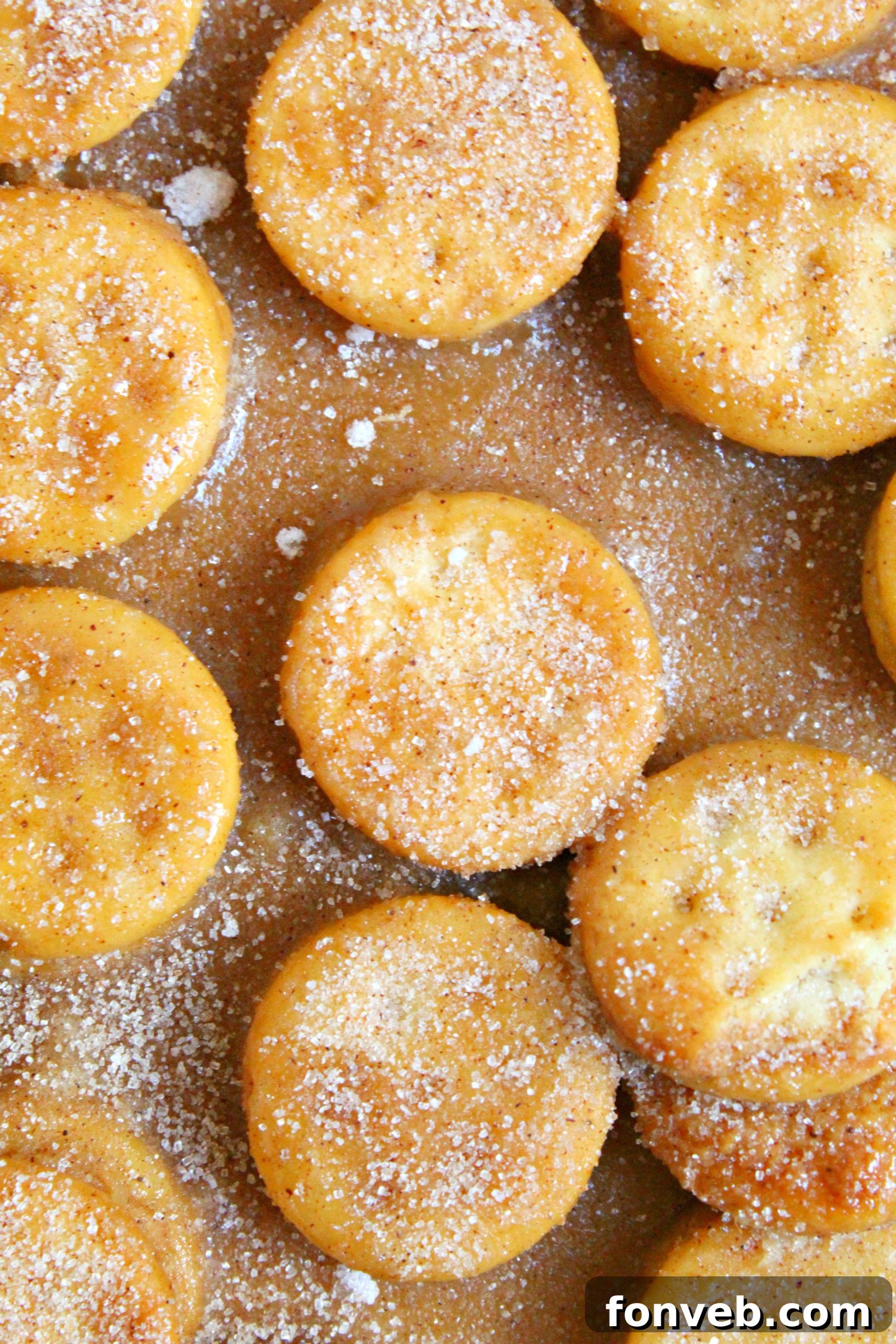 Close-up of a bowl filled with homemade cinnamon sugar blend, ready for dusting.