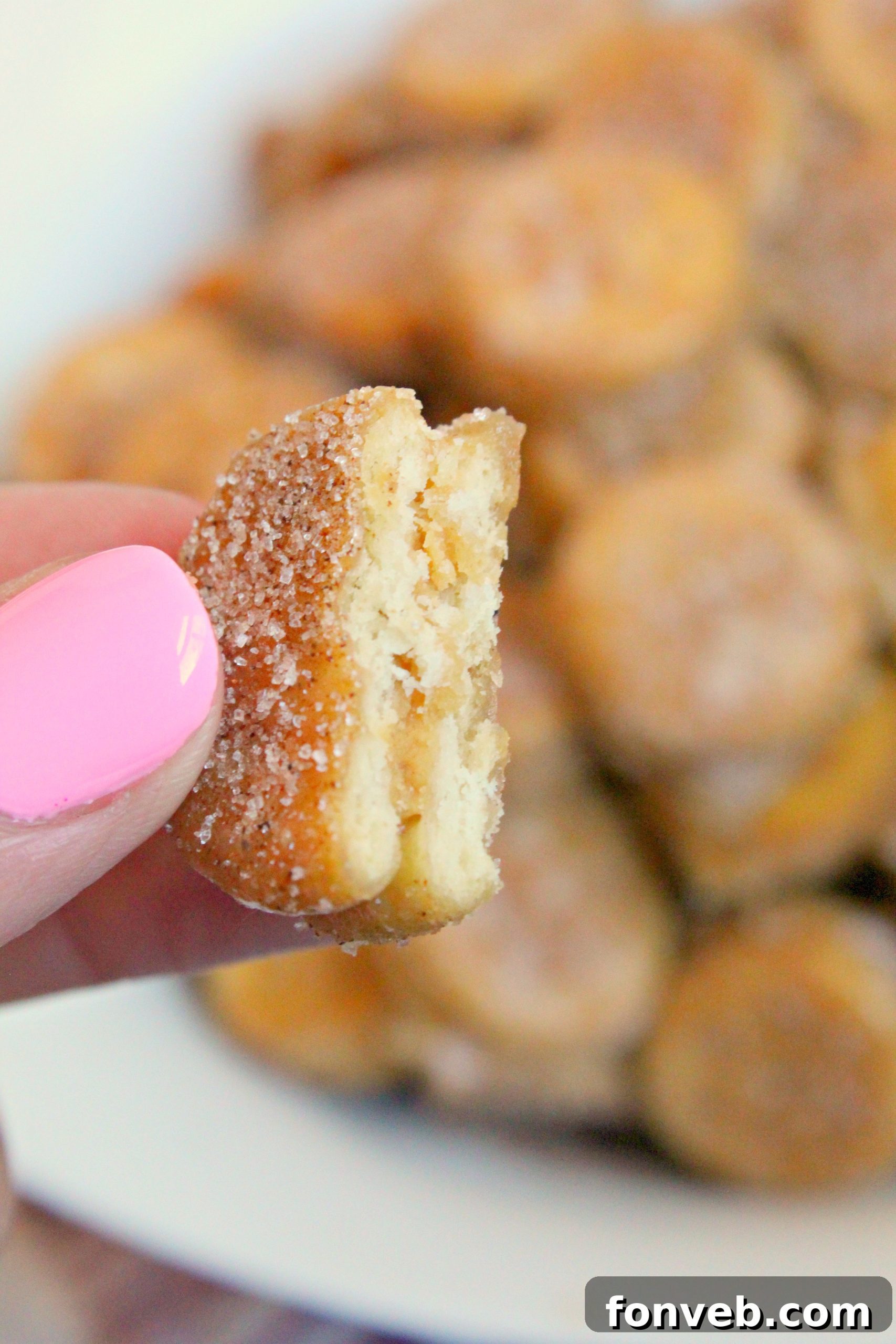 Ritz Churro Bites drizzled with chocolate sauce and caramel, adding extra indulgence.