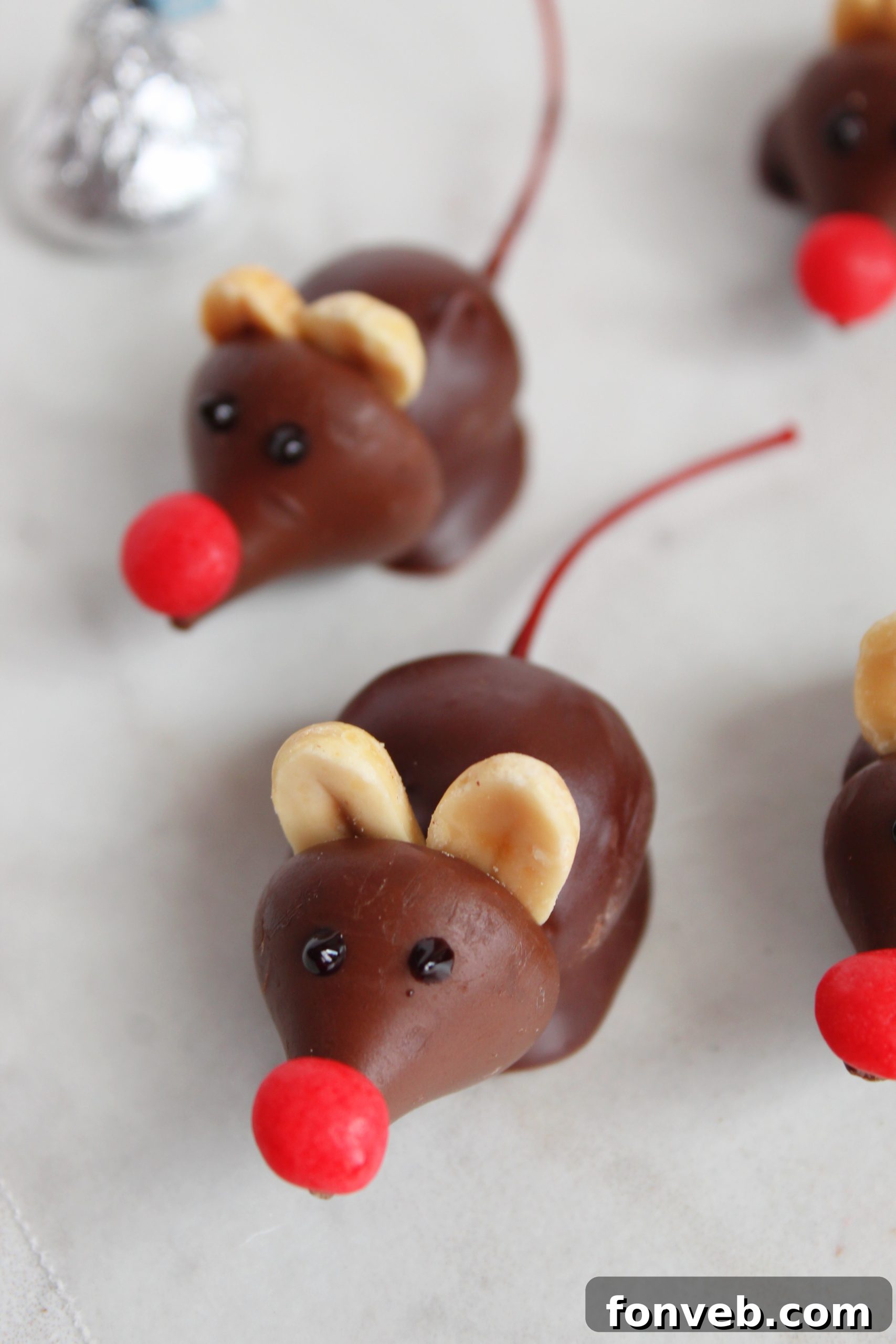 Hershey's Whimsical Winter Mice 7 Close-up of Hershey's Christmas Mice Candy faces