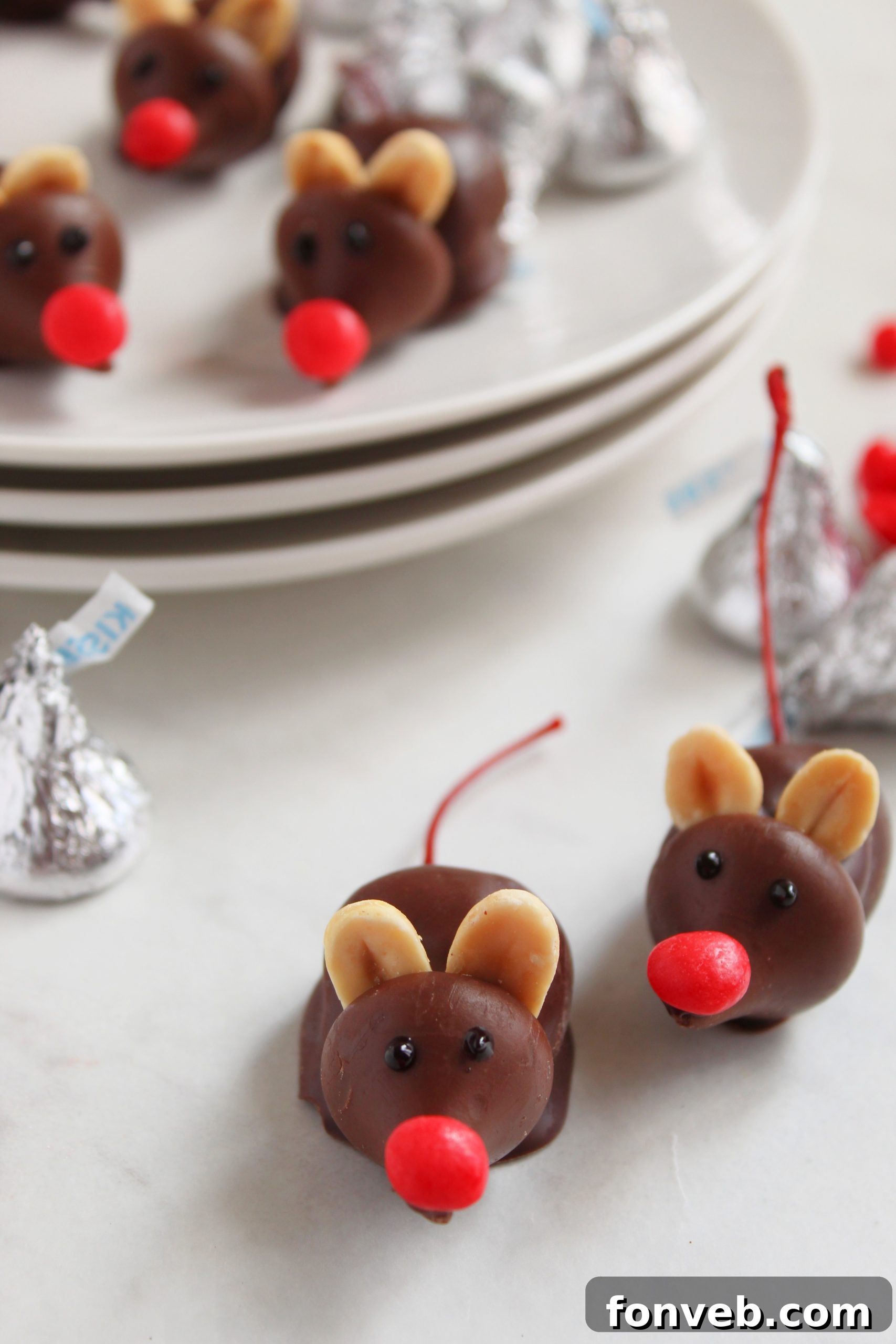 Hershey's Whimsical Winter Mice 8 Another close-up of Christmas mice candy showing their details