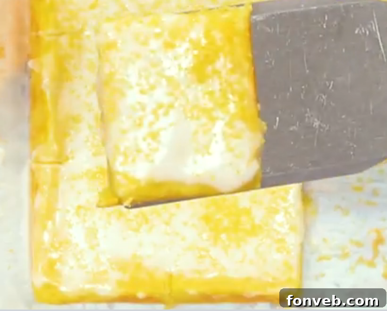 Lemon cream cheese brownies with sprinkles close-up